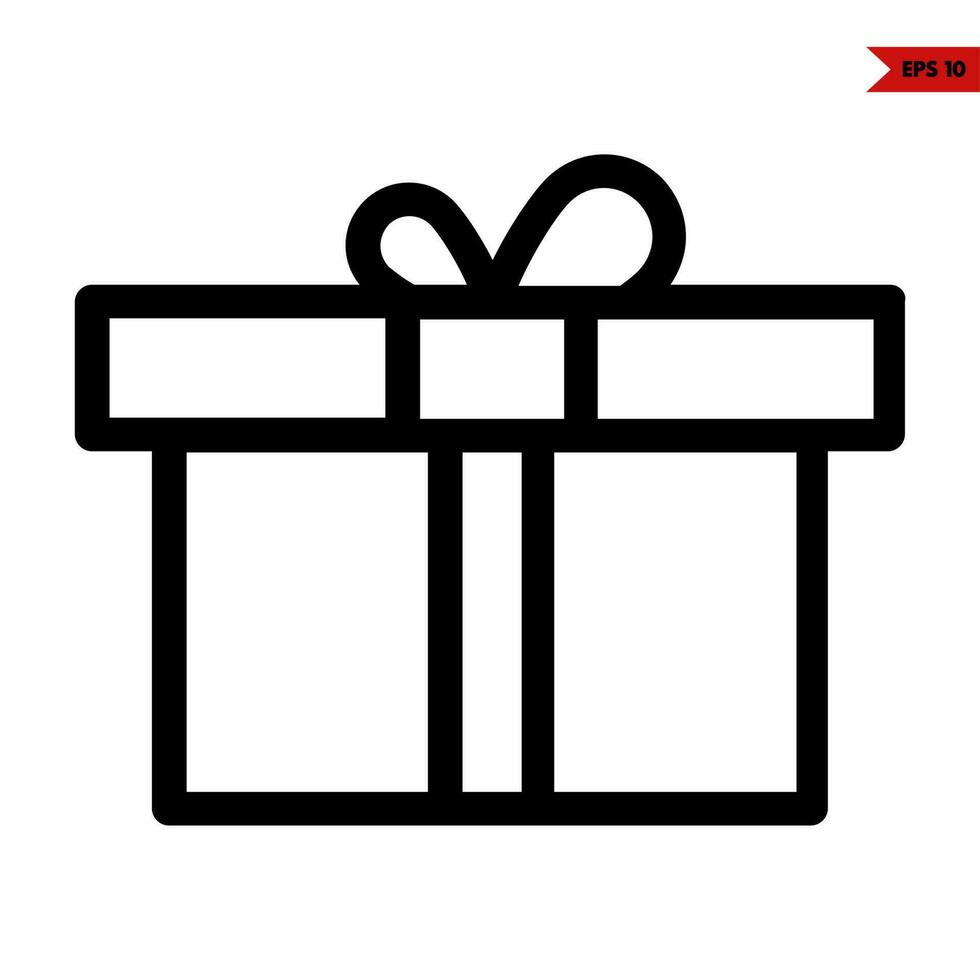 gift box line icon vector