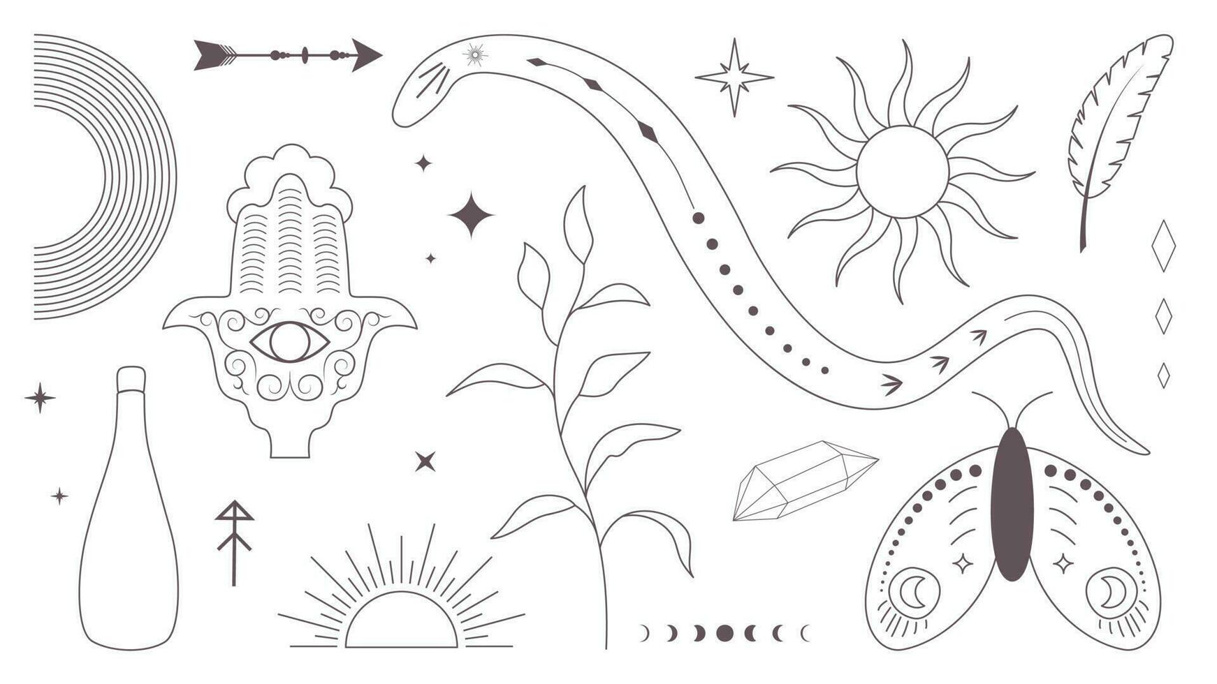 boho elements collection vector