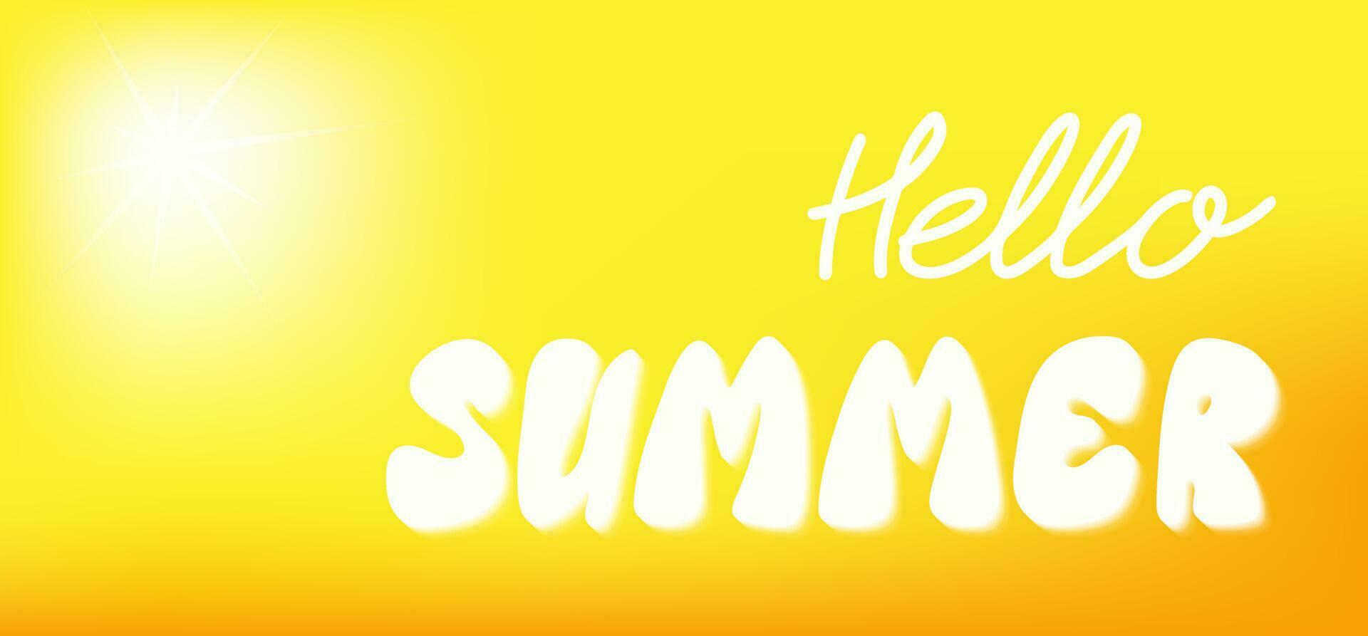 Hello summer heading design for banner or poster. Vector illustration of Summer event concept.