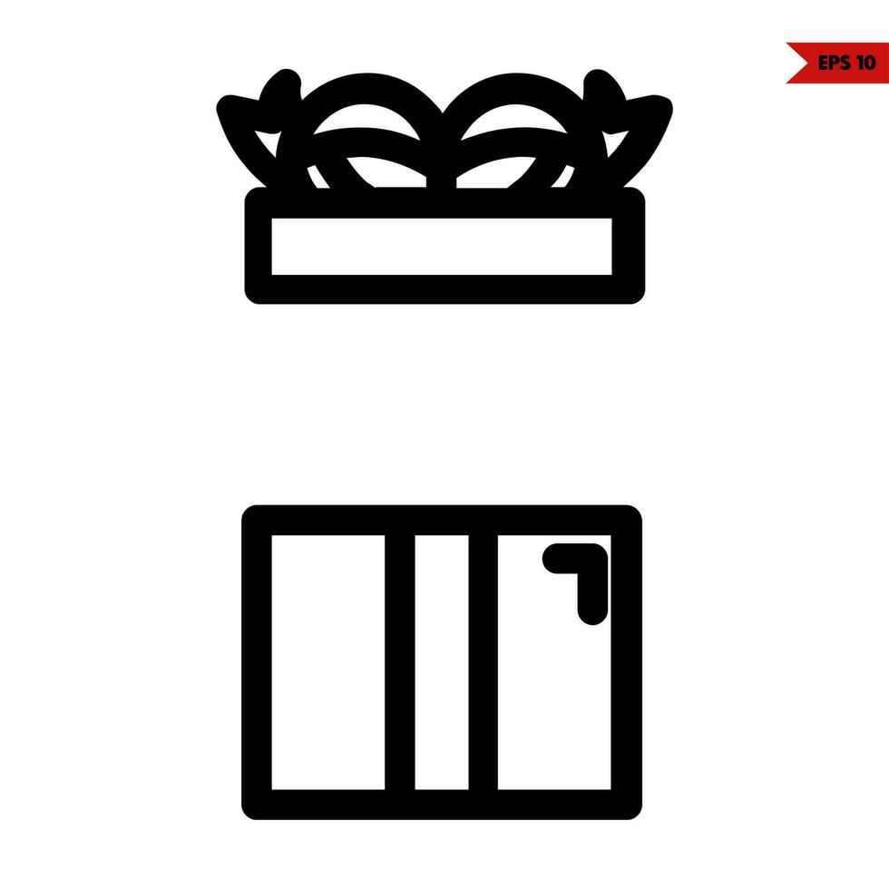 open gift box  line icon vector