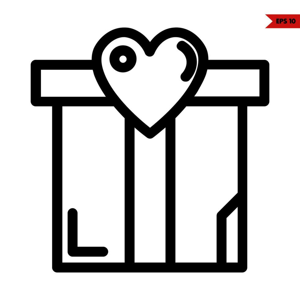 love in git box icon vector