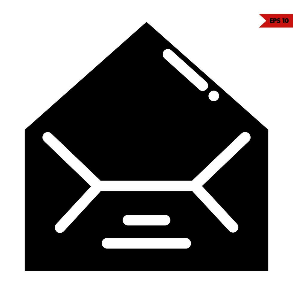 abierto correo glifo icono vector