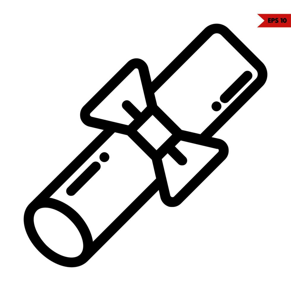 gift ribbon in paper roll line icon vector