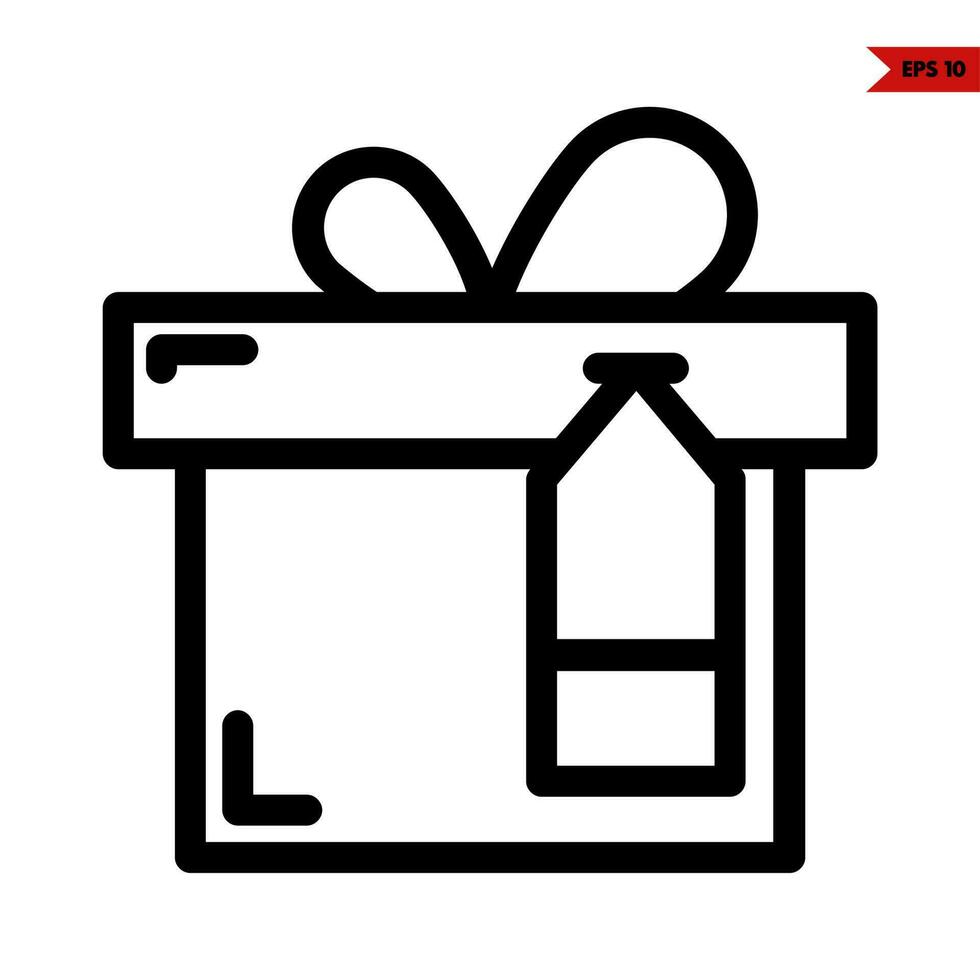 label in gift box line icon vector