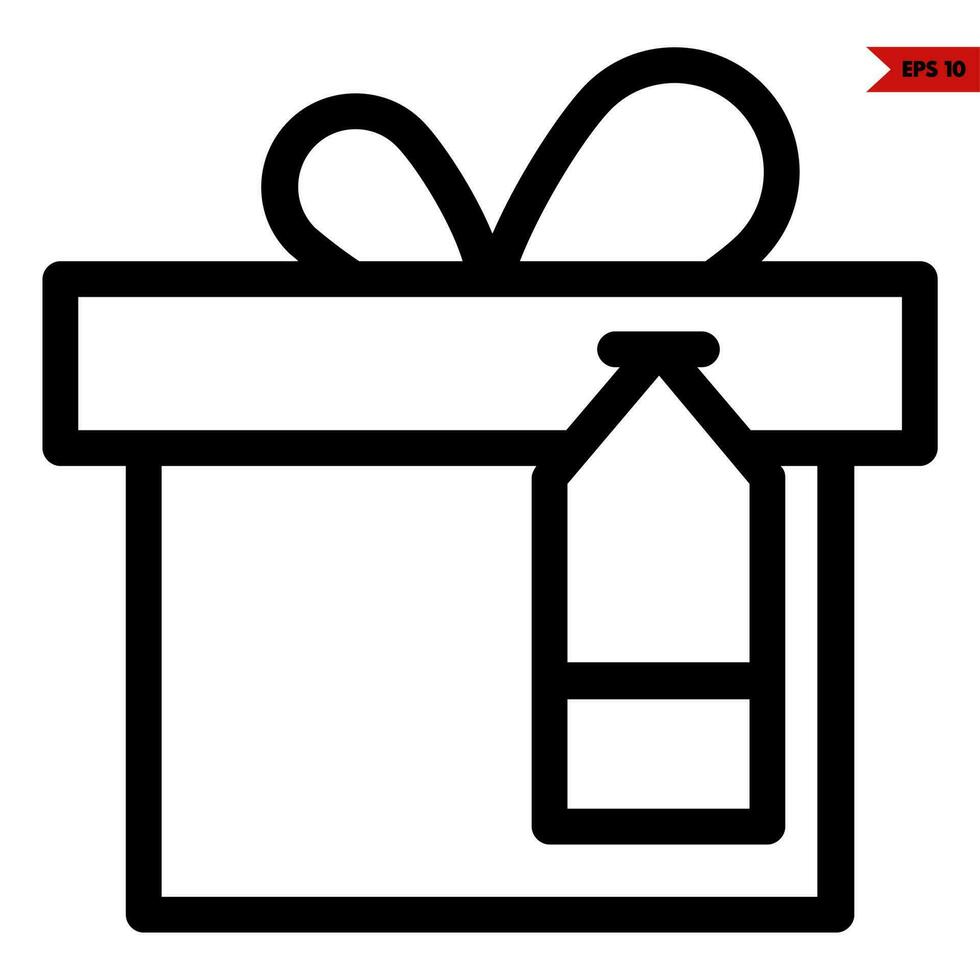 label in gift box line icon vector