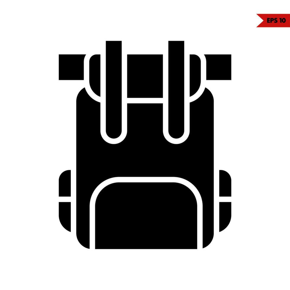 backpack glyph icon vector