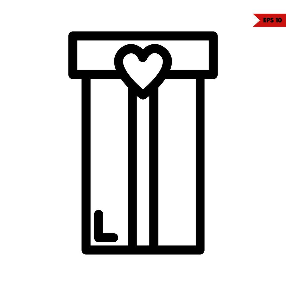 love in gift box line icon vector