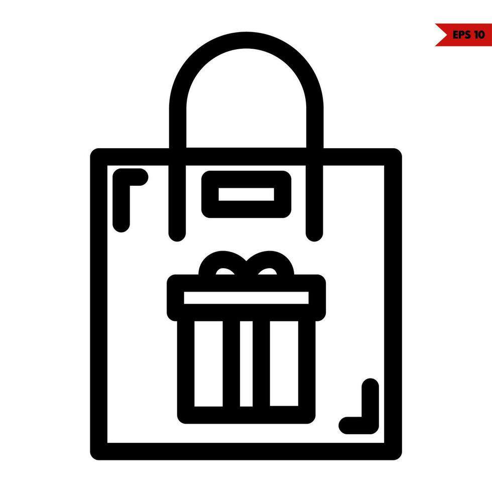 git box in handbag line icon vector