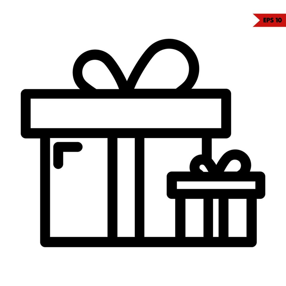 gift box line icon vector
