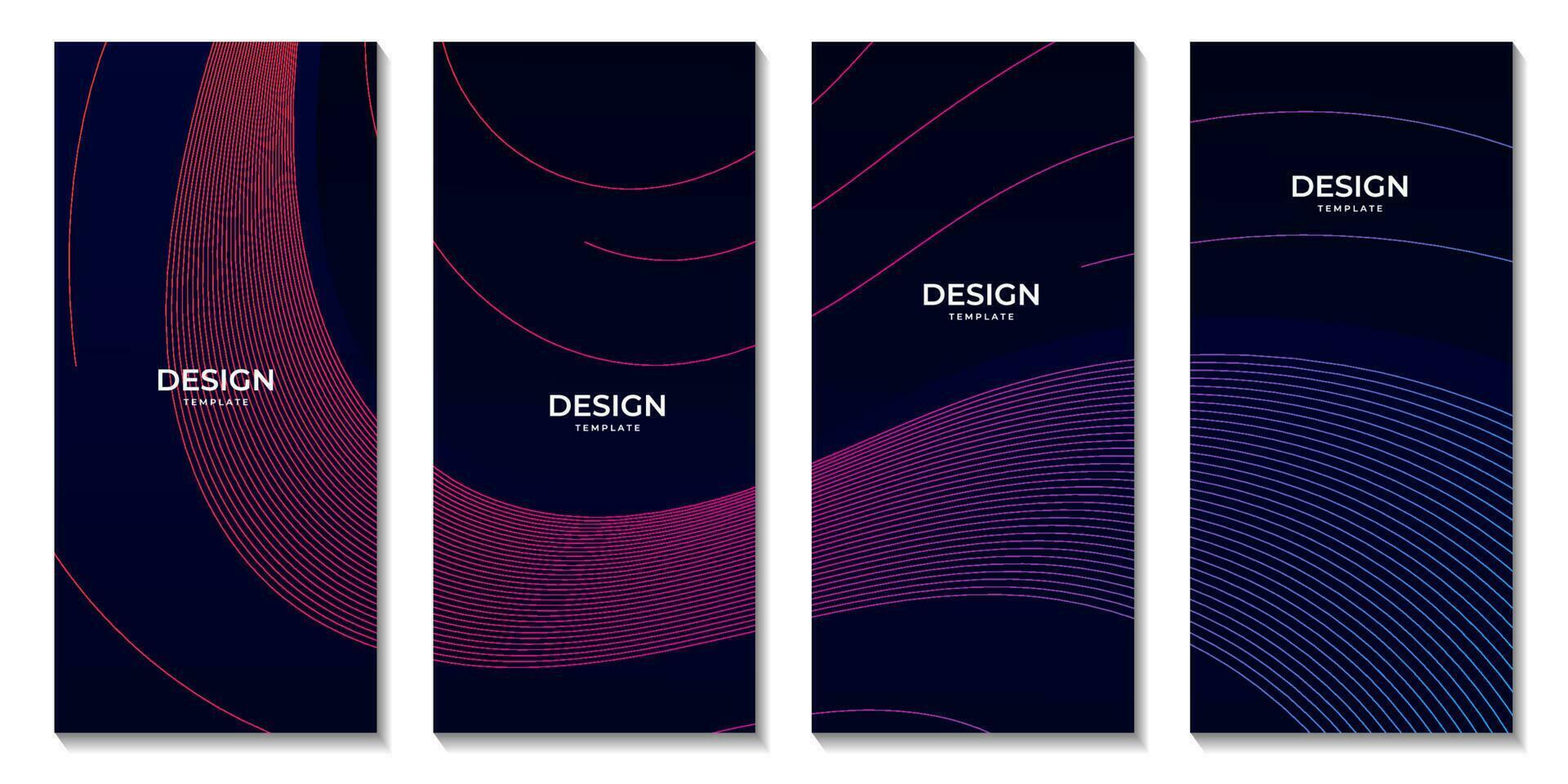 abstract dark colorful gradient background with lines vector illustration