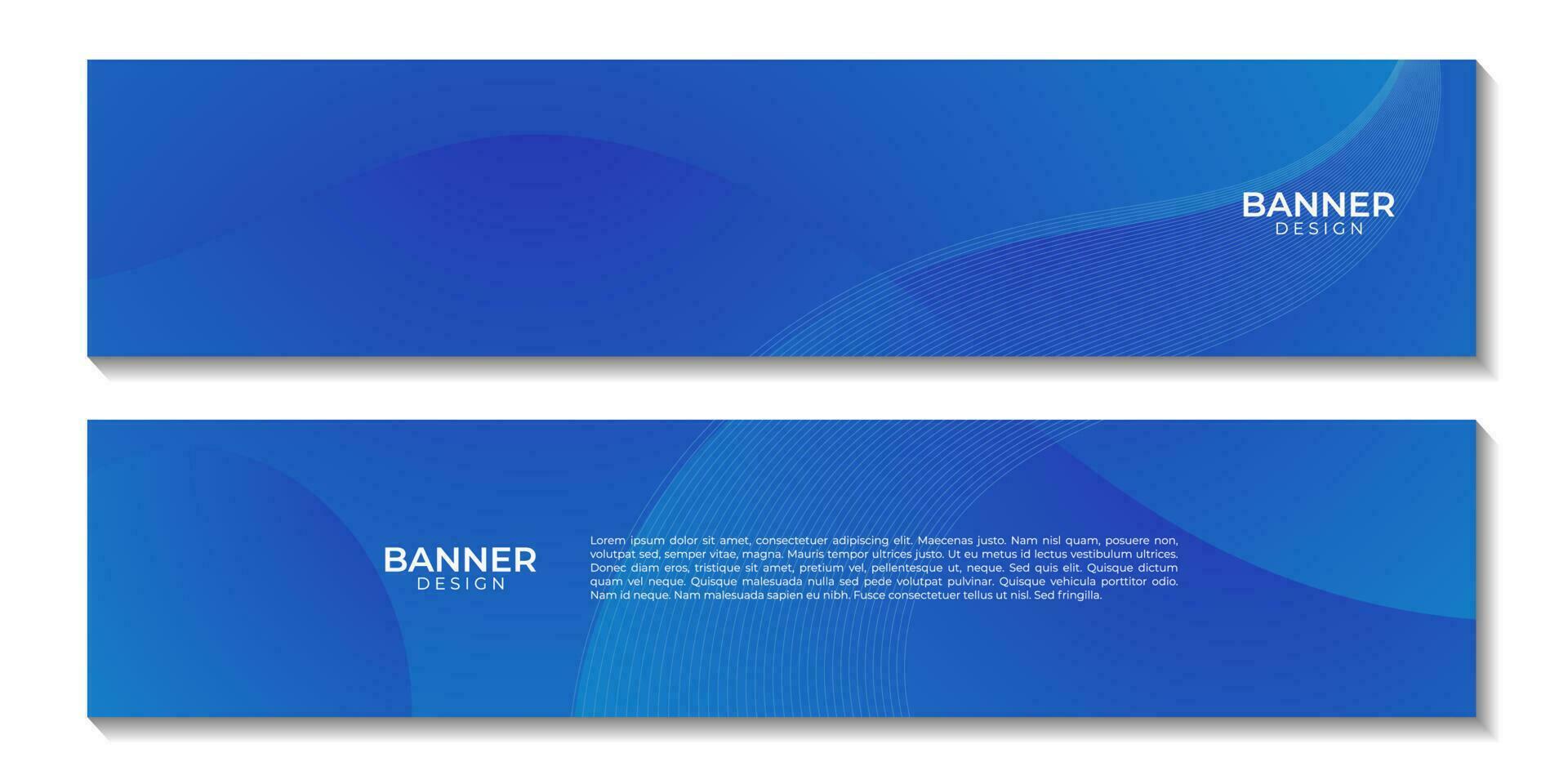 abstract banners set blue wave gradient background for business vector