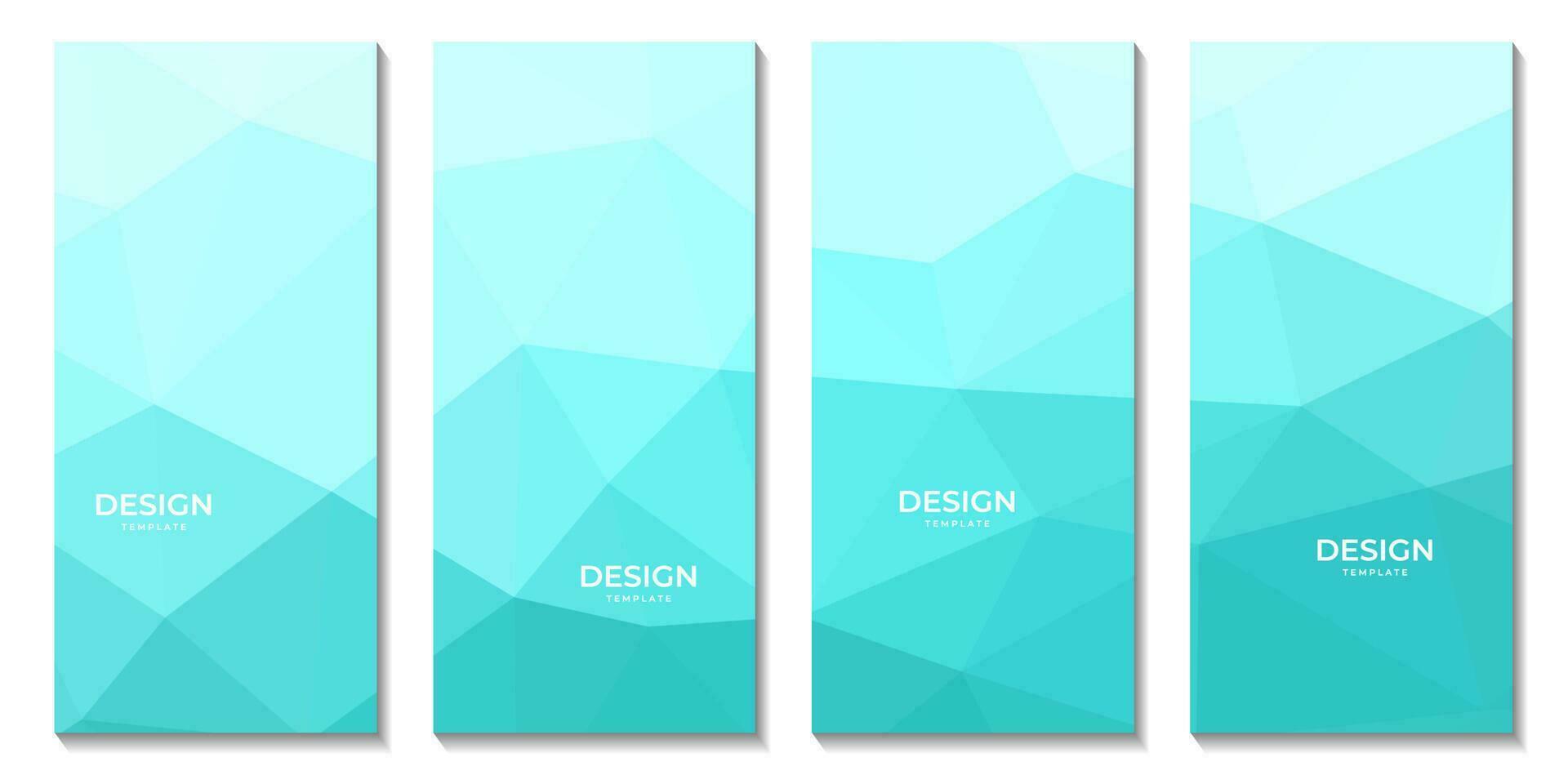 abstract brochures geometric aqua green gradient with triangles pattern modern background for business vector