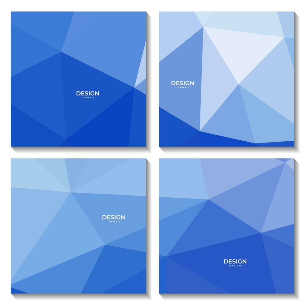 abstract squares geometric blue gradient with triangles pattern modern background for business vector