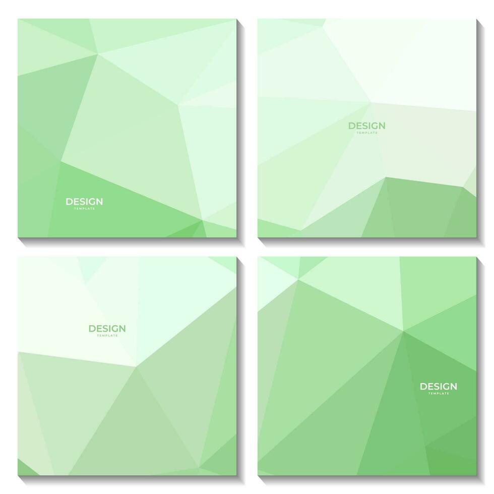 abstract squares geometric green gradient with triangles pattern modern background for business vector