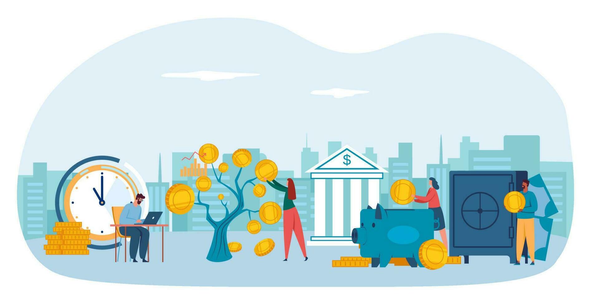 Business time management concept, organization and discipline vector
