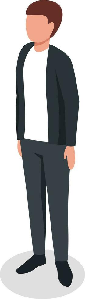 Businessman stay straight, dressed in suit isolated vector