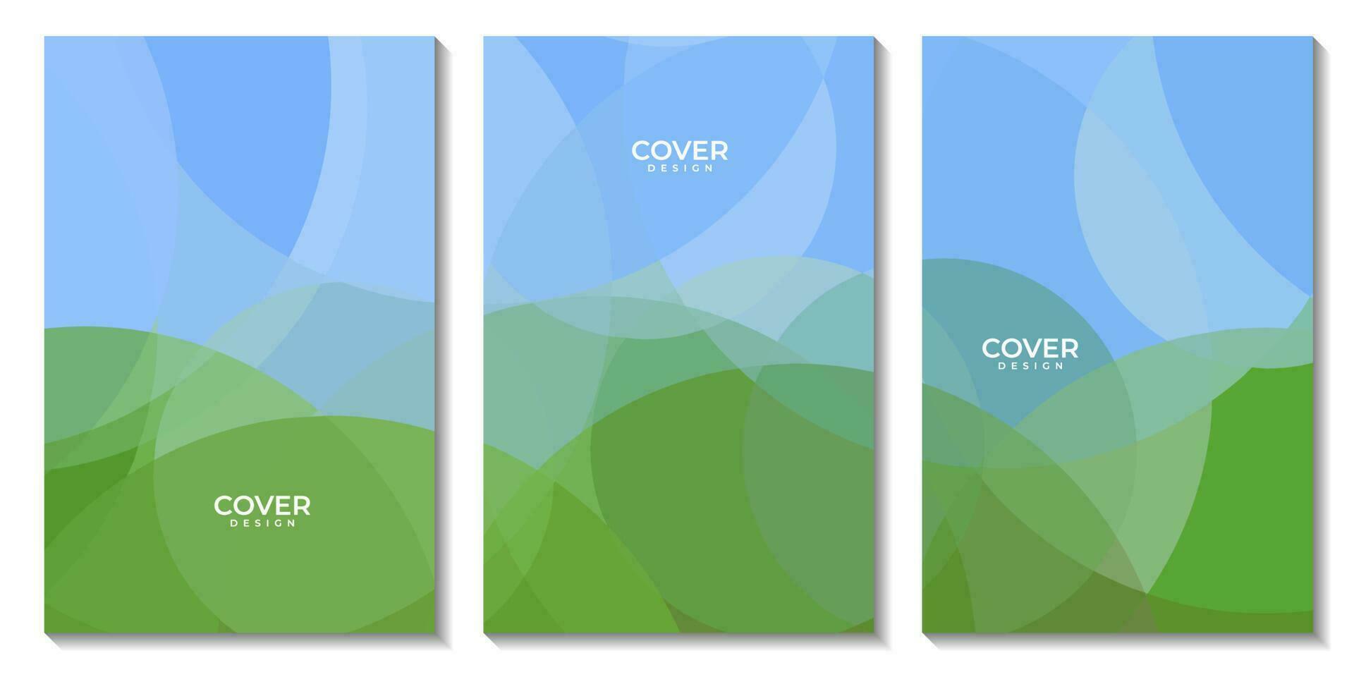 abstract nature green and blue geometric background template vector