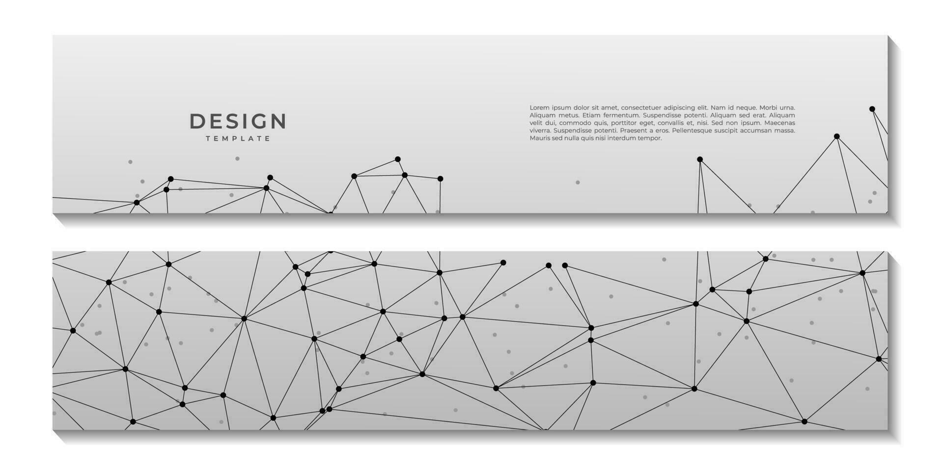 set of social media banner with abstract background with connected dots vector