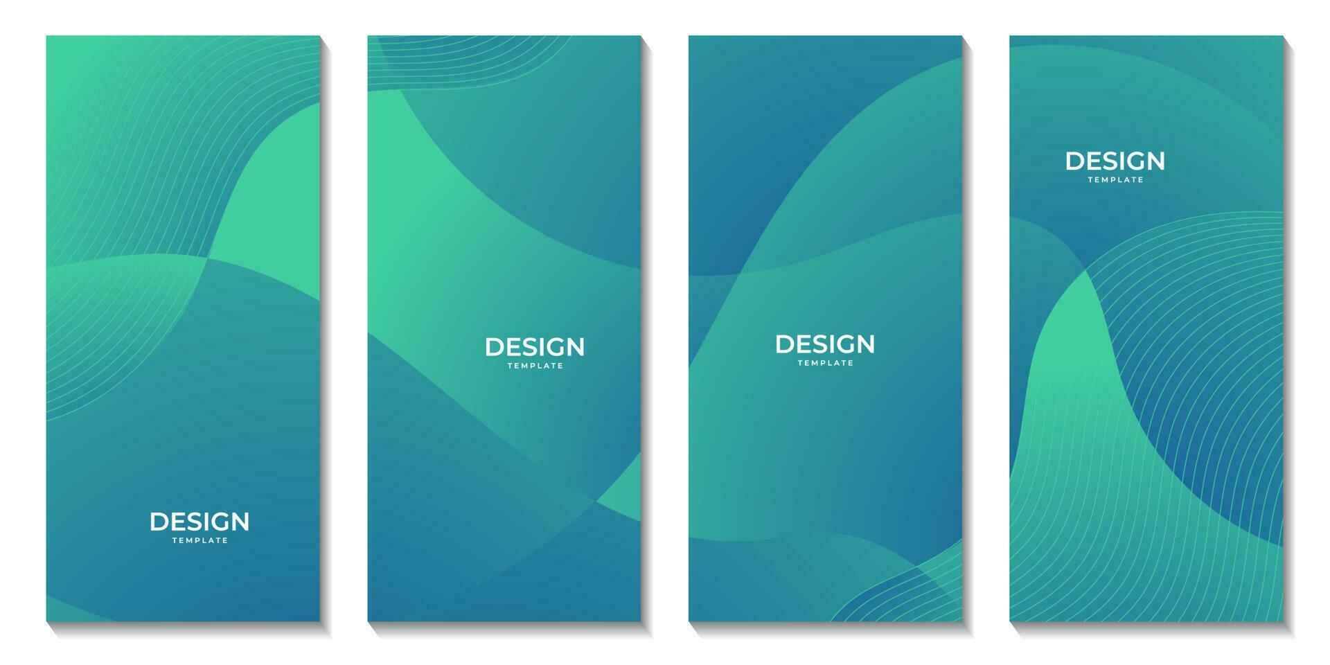 abstract brochures set colorful gradient wave background for business vector