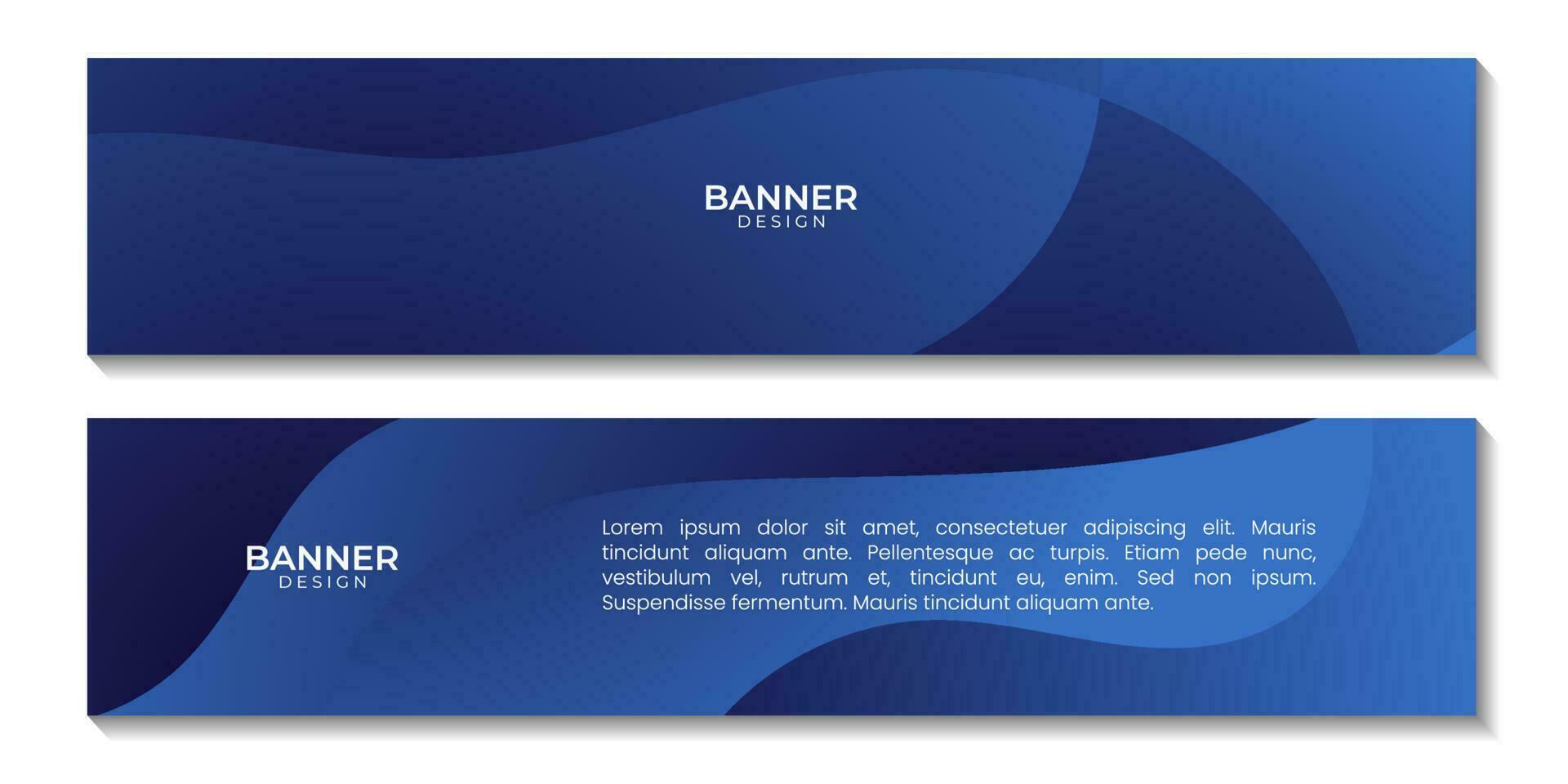 set of social media banners template with abstract blue wave background. vector illustration.