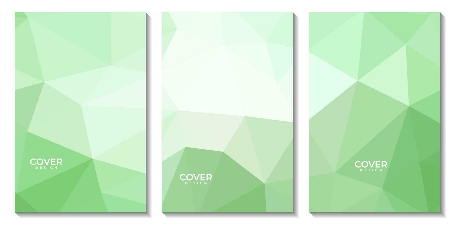 abstract flyers geometric green gradient with triangles pattern modern background for business vector