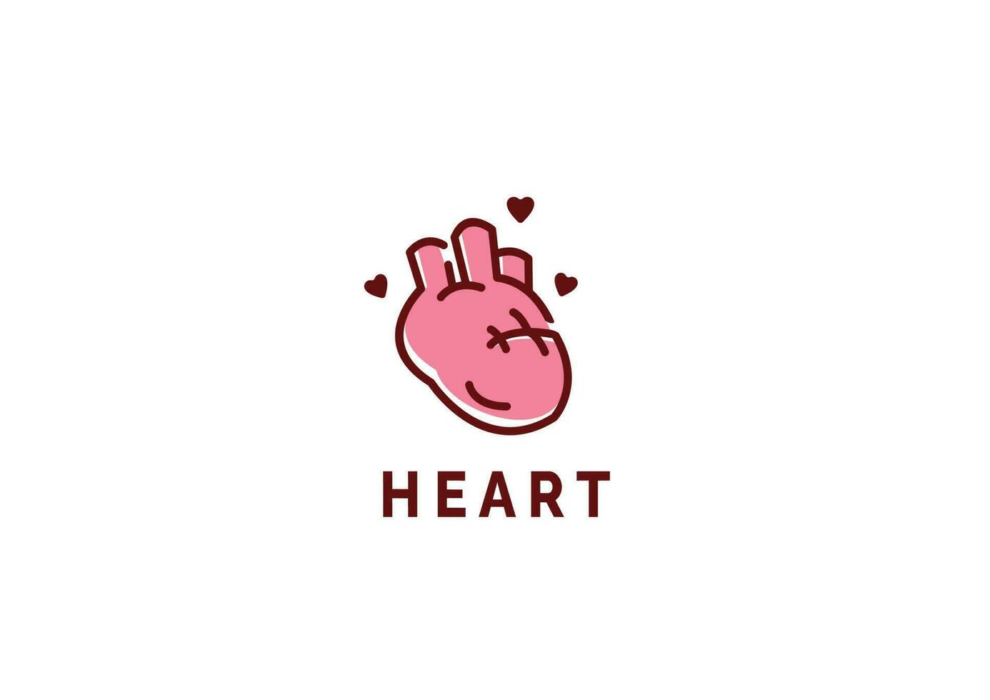sano linda corazón logo vector icono ilustración