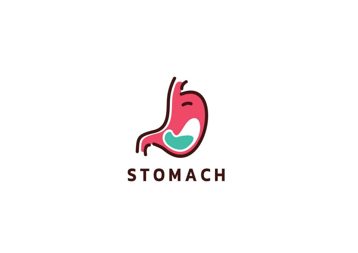 estómago logo vector icono ilustración con sano amor