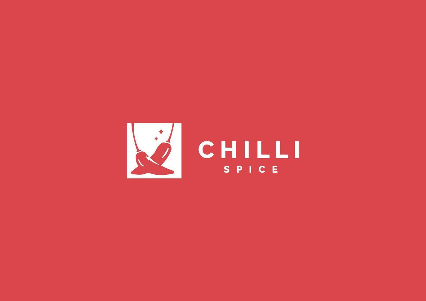 minimalista Fresco rojo chile logo vector icono ilustración