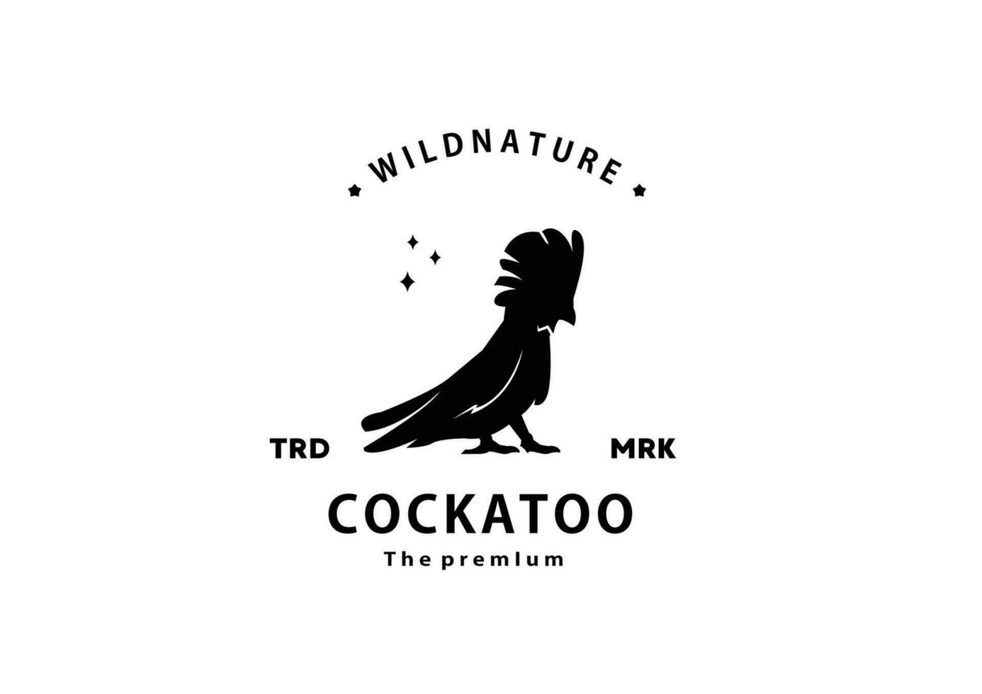 vintage retro hipster cockatoo logo vector silhouette art icon for farm