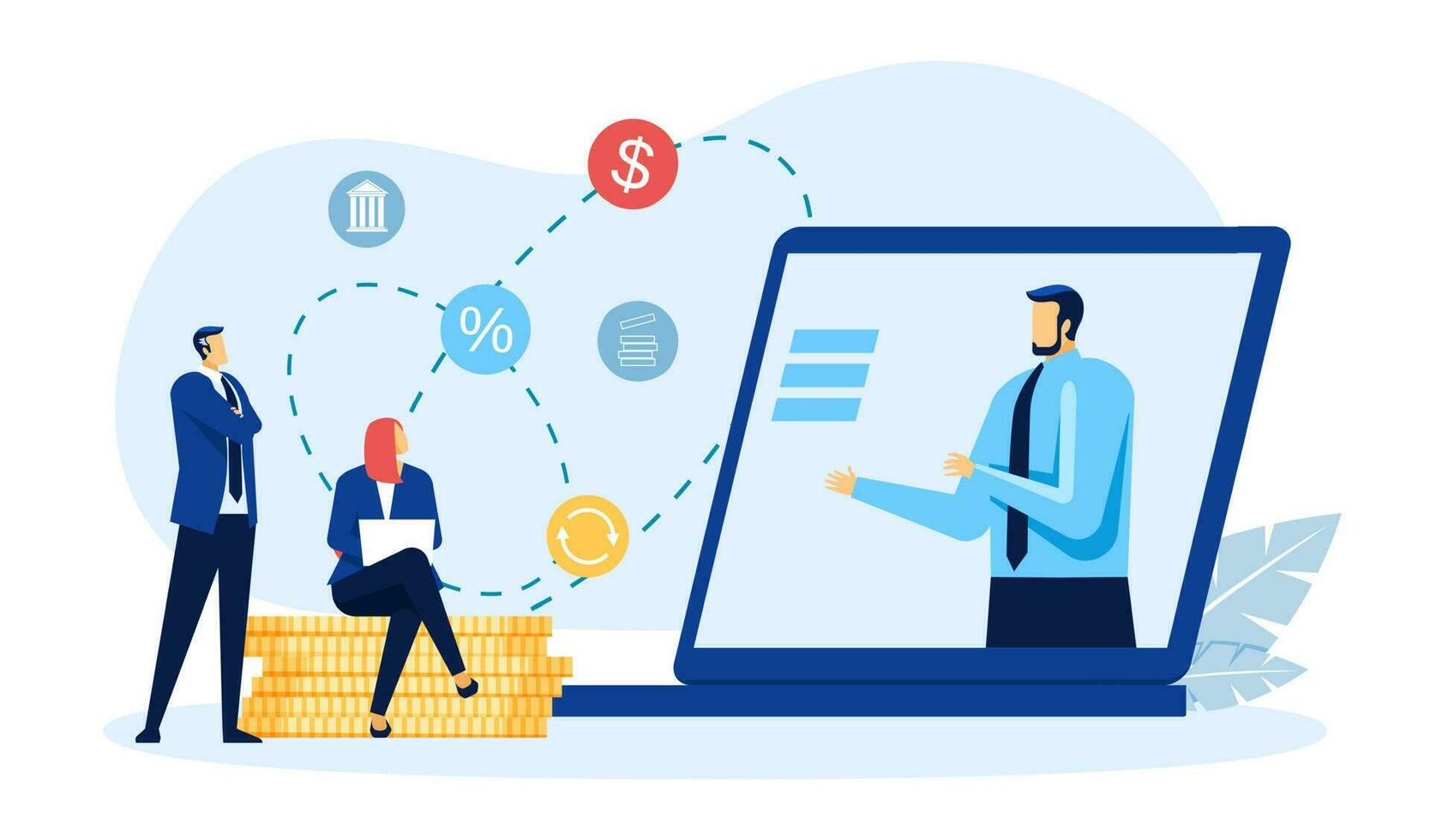 Online service bank account, web banking application vector