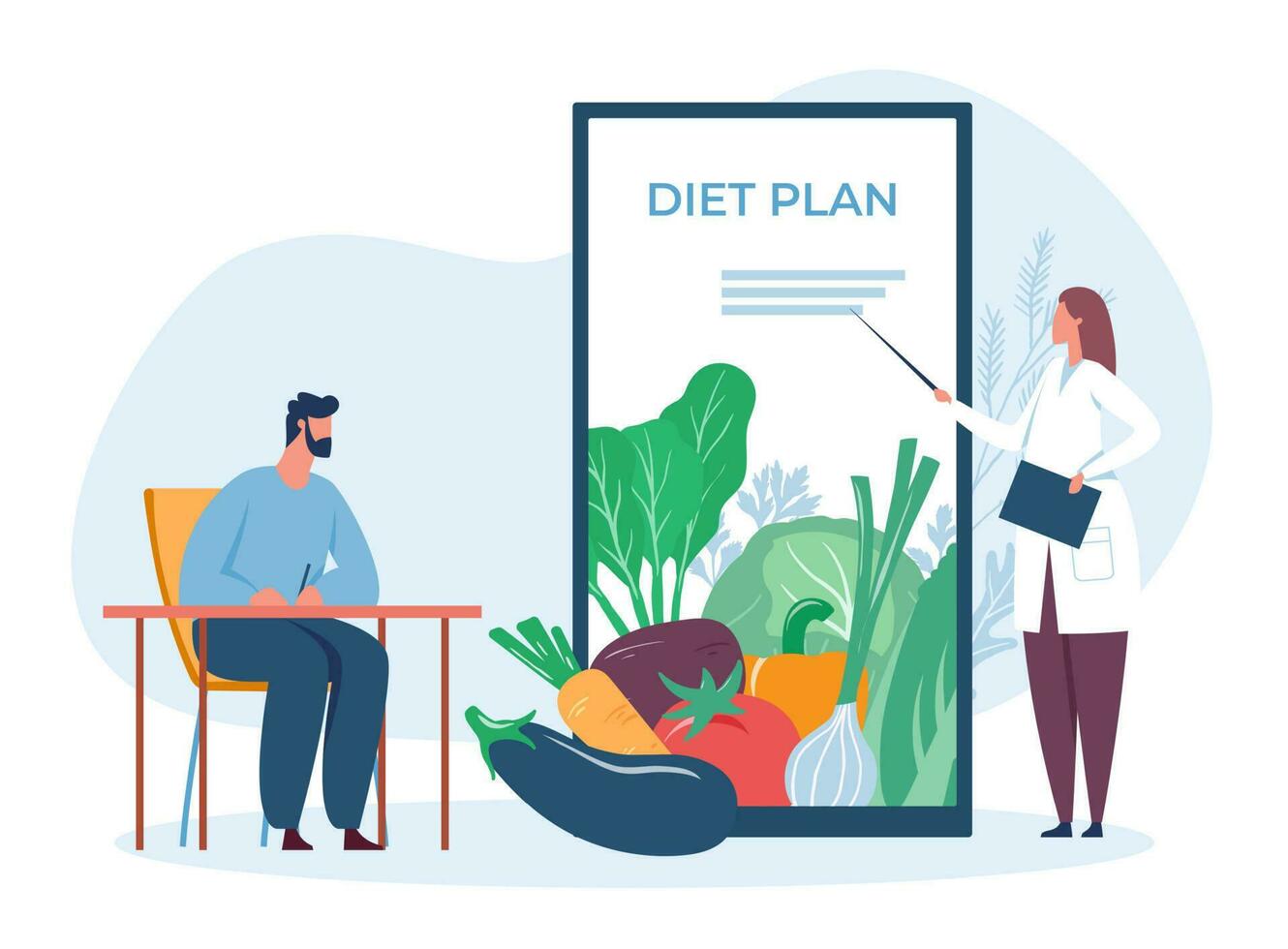 dieta plan en línea, dietético dar Consejo a obtener ajuste vector