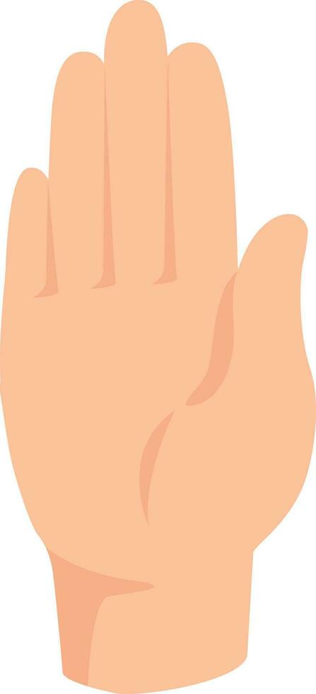 Open human palm cartoon isolated on white background vector