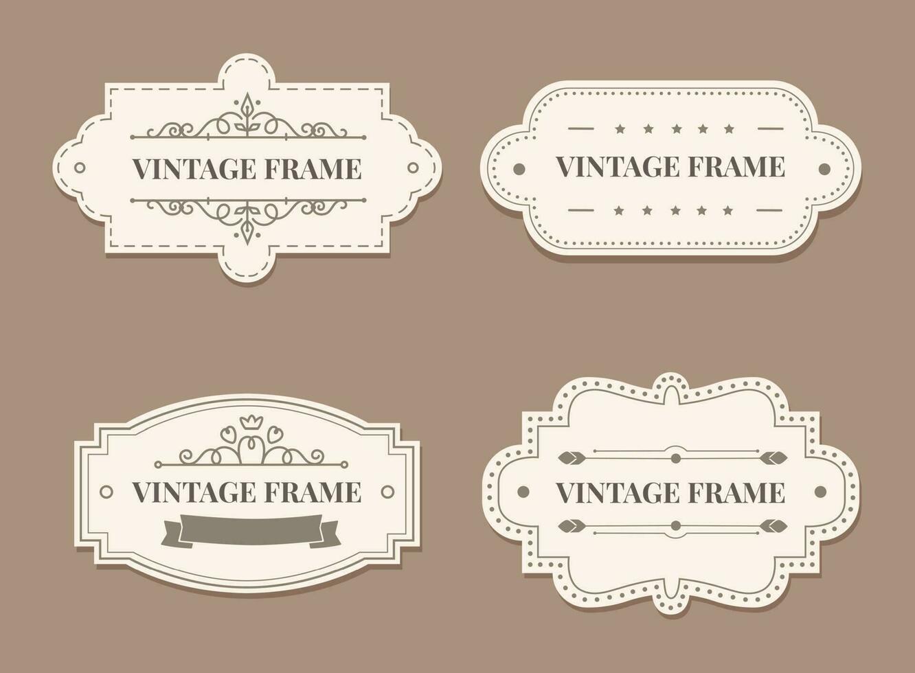 Vintage and retro tag frame collection for invitation vector