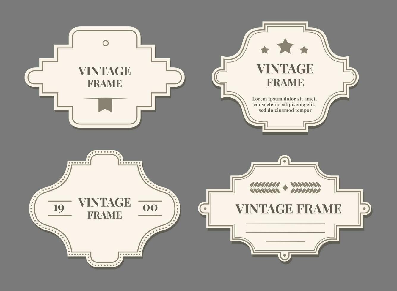 Emblem stickers luxury curly for messages collection vector