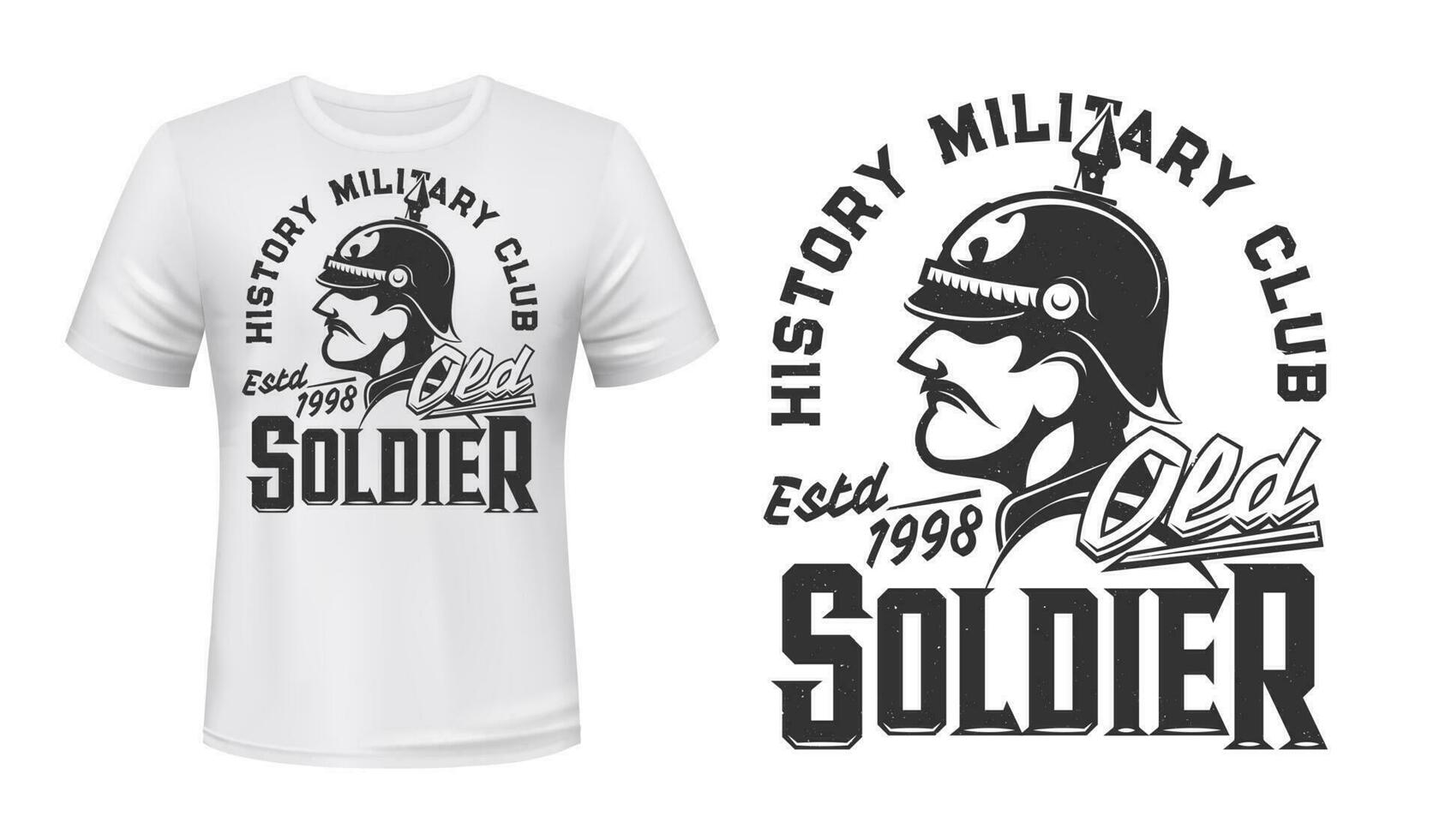 German soldier t-shirt print for military club vector