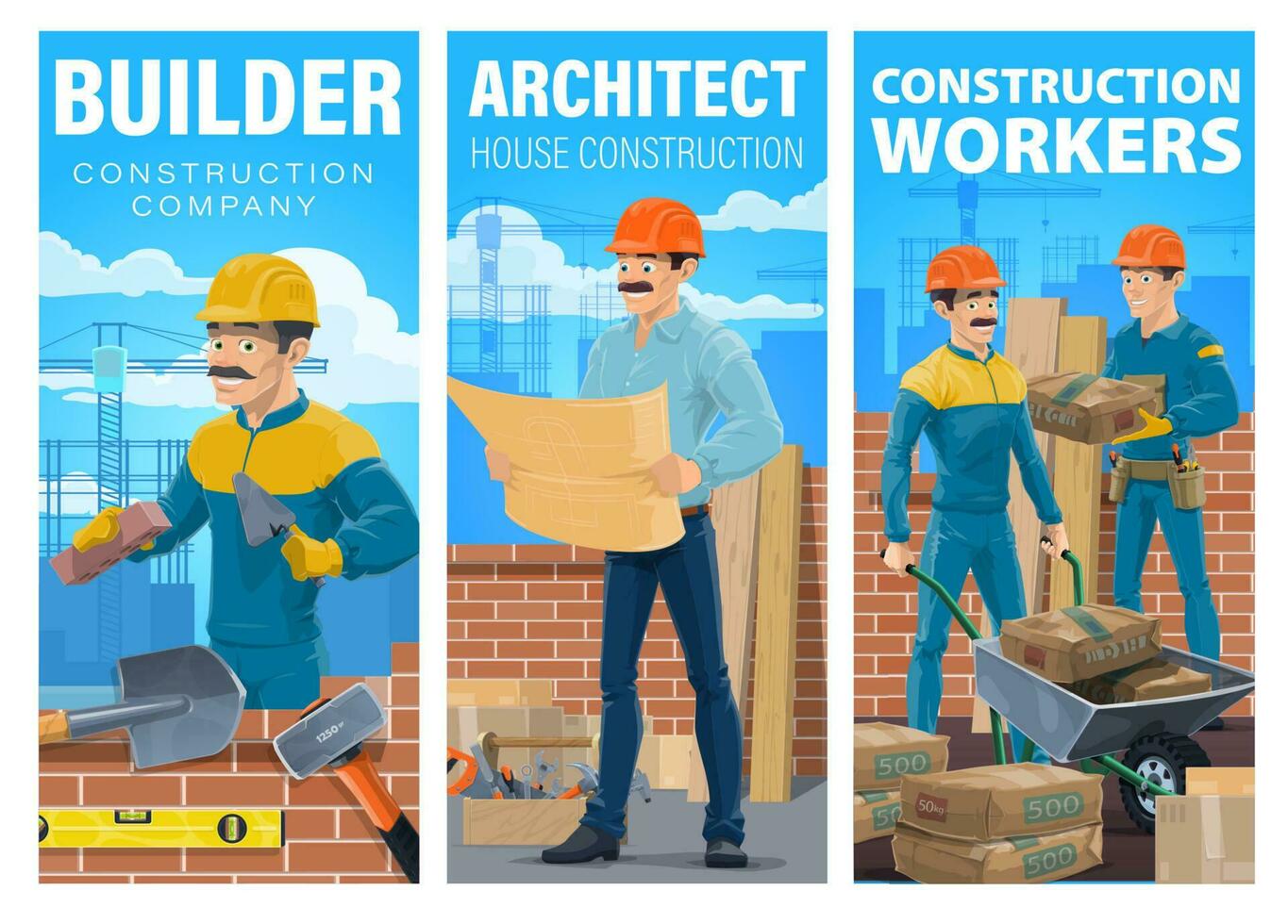 House construction builder and architect vector