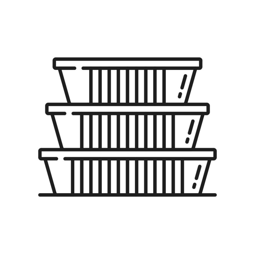 Plastic food containers takeaway boxes packages 23836542 Vector Art at