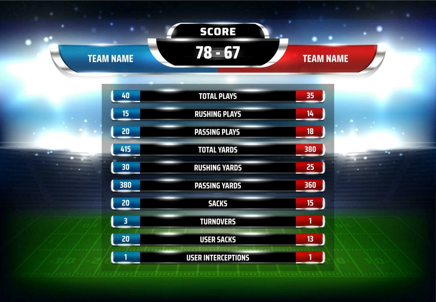 Scoreboard for soccer match , vector score board