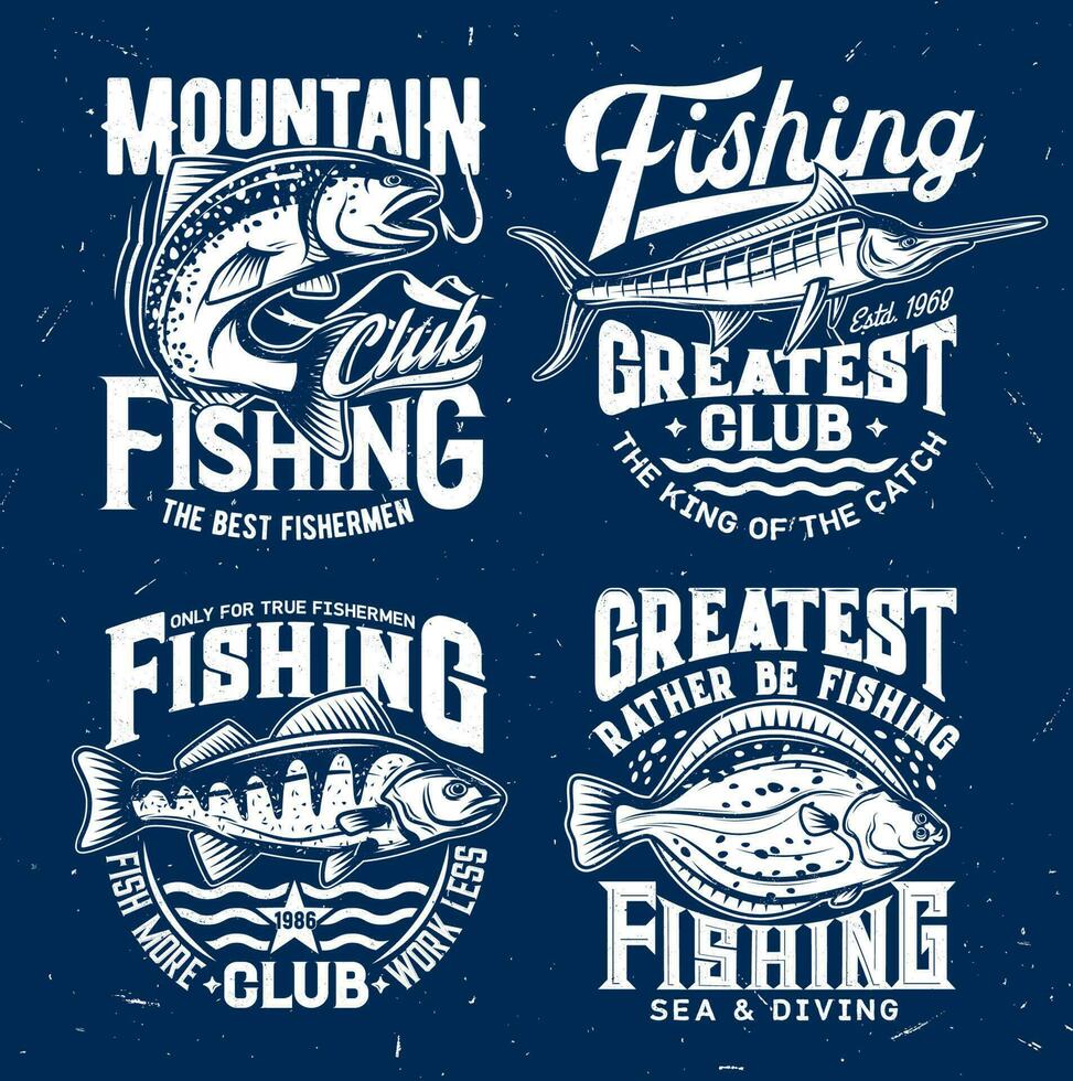 pescar deporte pescar camiseta vector huellas dactilares