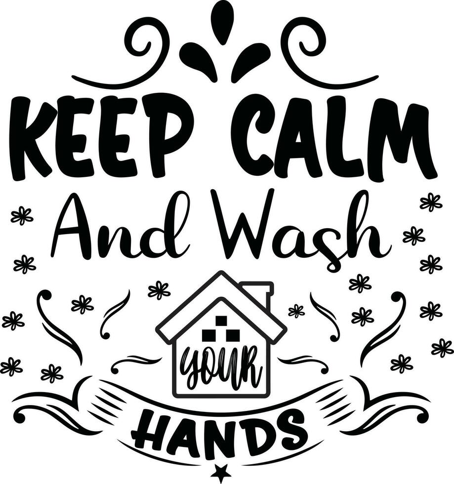 Stay Home Quotes Design vector