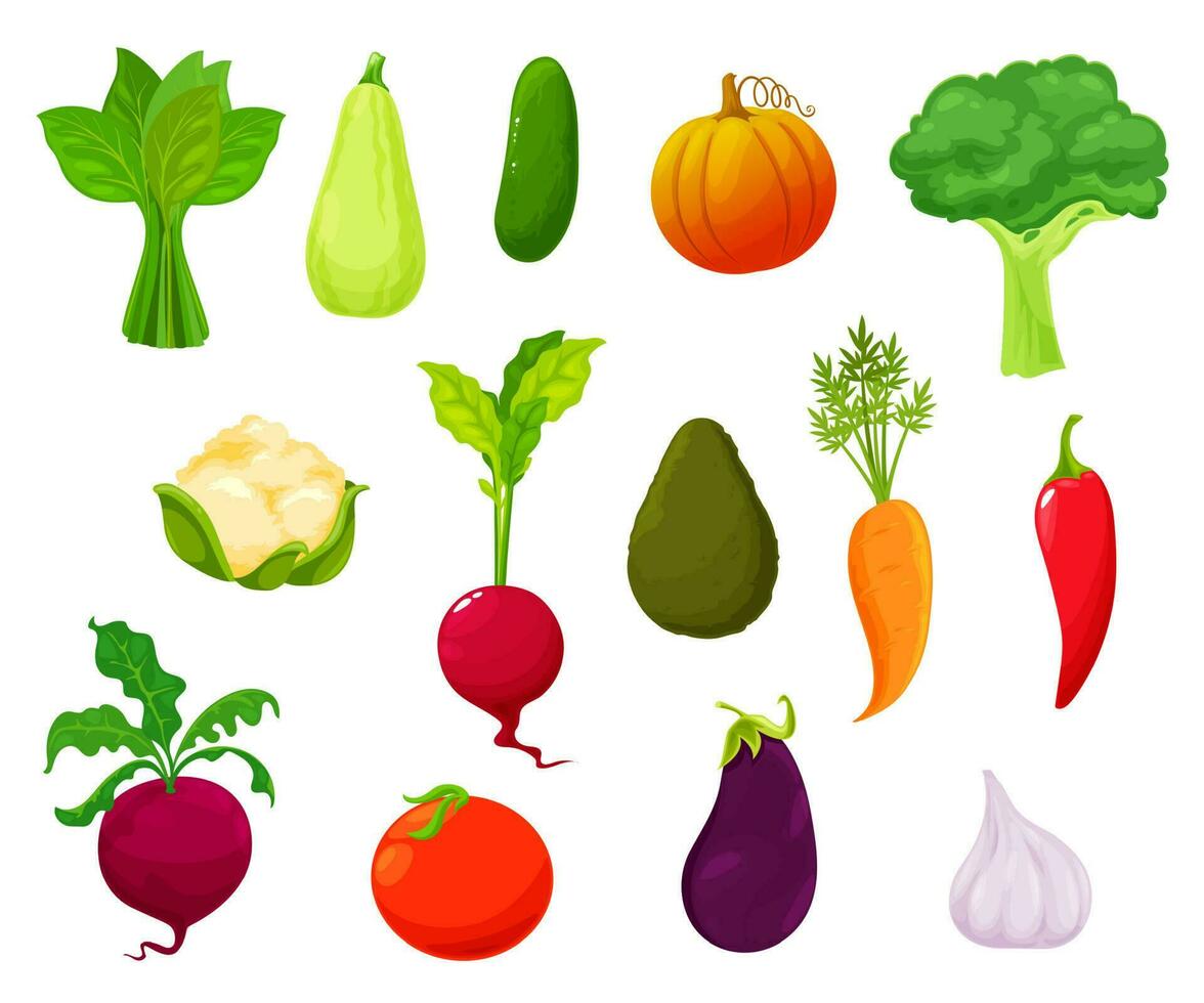 Rip farm vegetables food products, cartoon vector