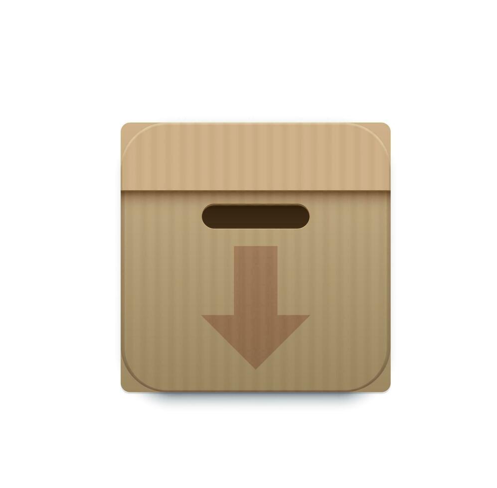 Archive storage icon with paper folders in box vector