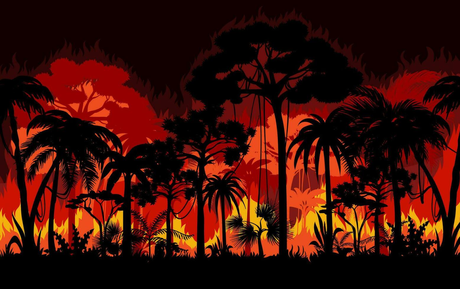 bosque, selva o arbusto fuego vector antecedentes