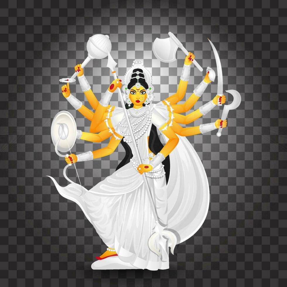 Indian Goddess Durga Maa Character. vector