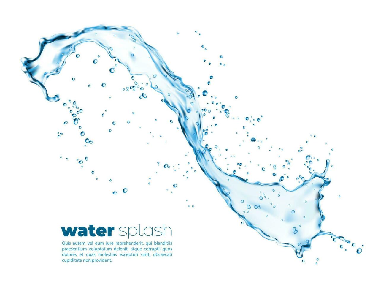 Isolated clean blue water wave splash vector