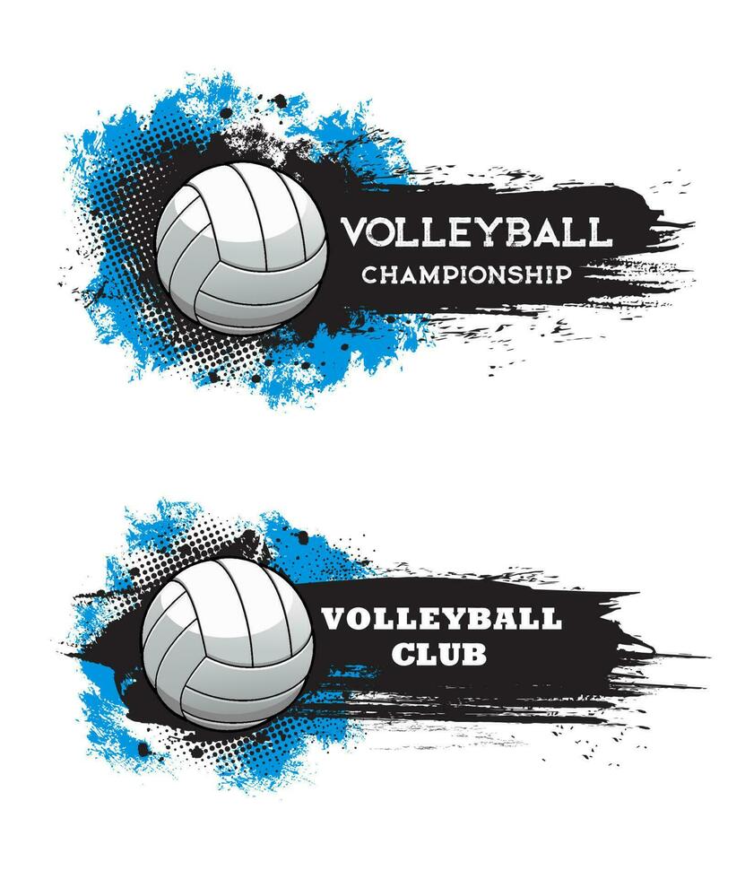 Volleyball championship banner blank template vector