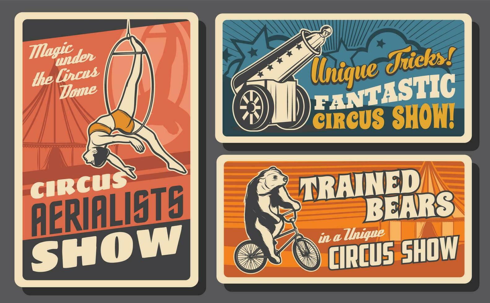 Chapiteau big top circus retro vector poster