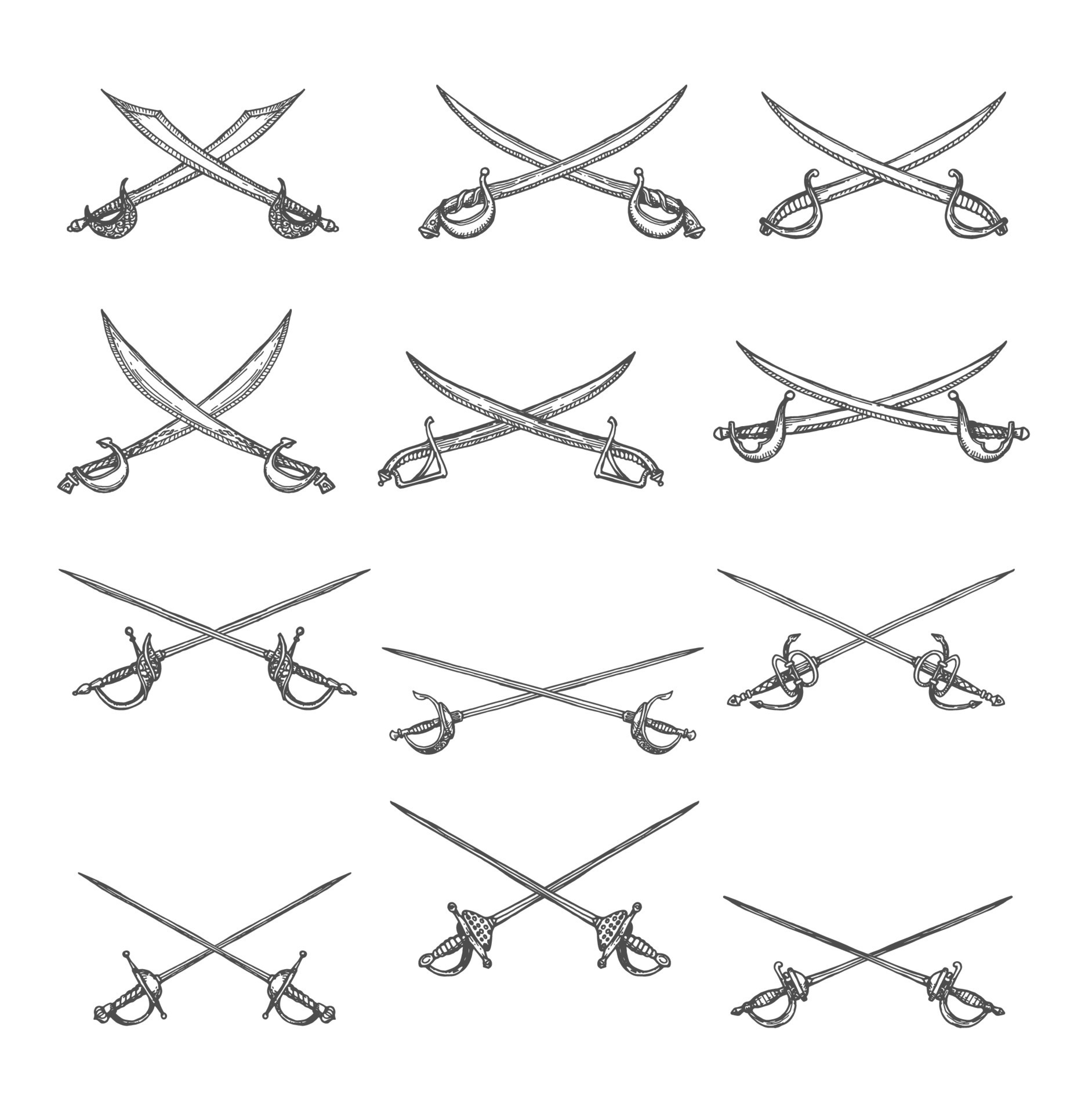 Crossed Swords and Sabers, Vectors