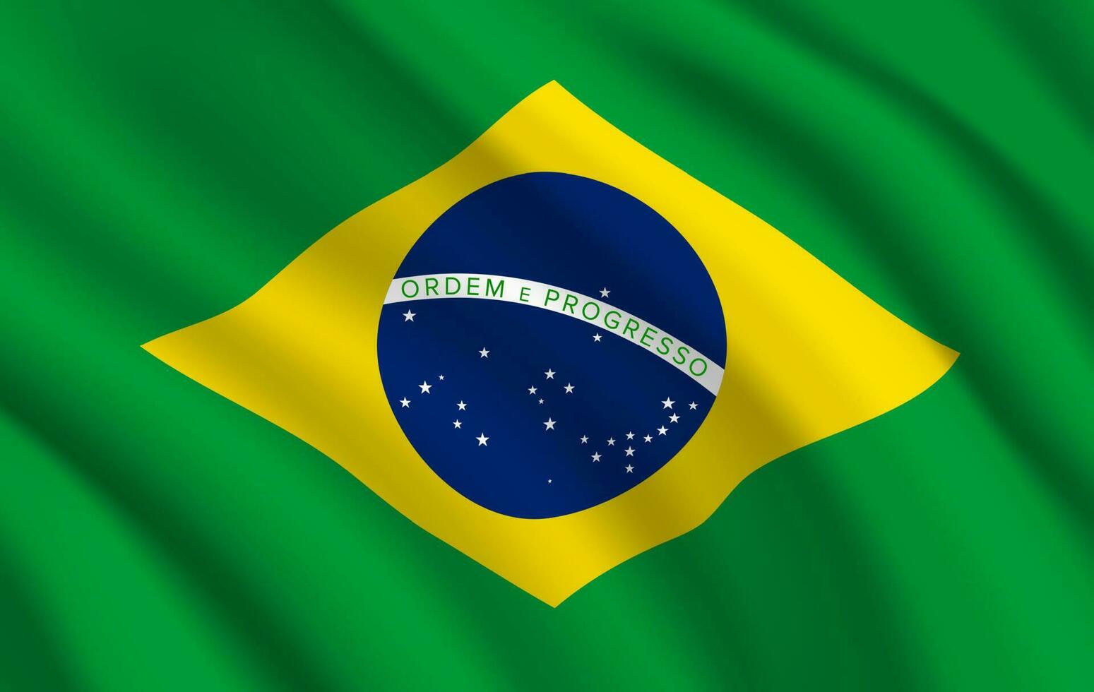 Brazil flag, vector brazilian official symbol