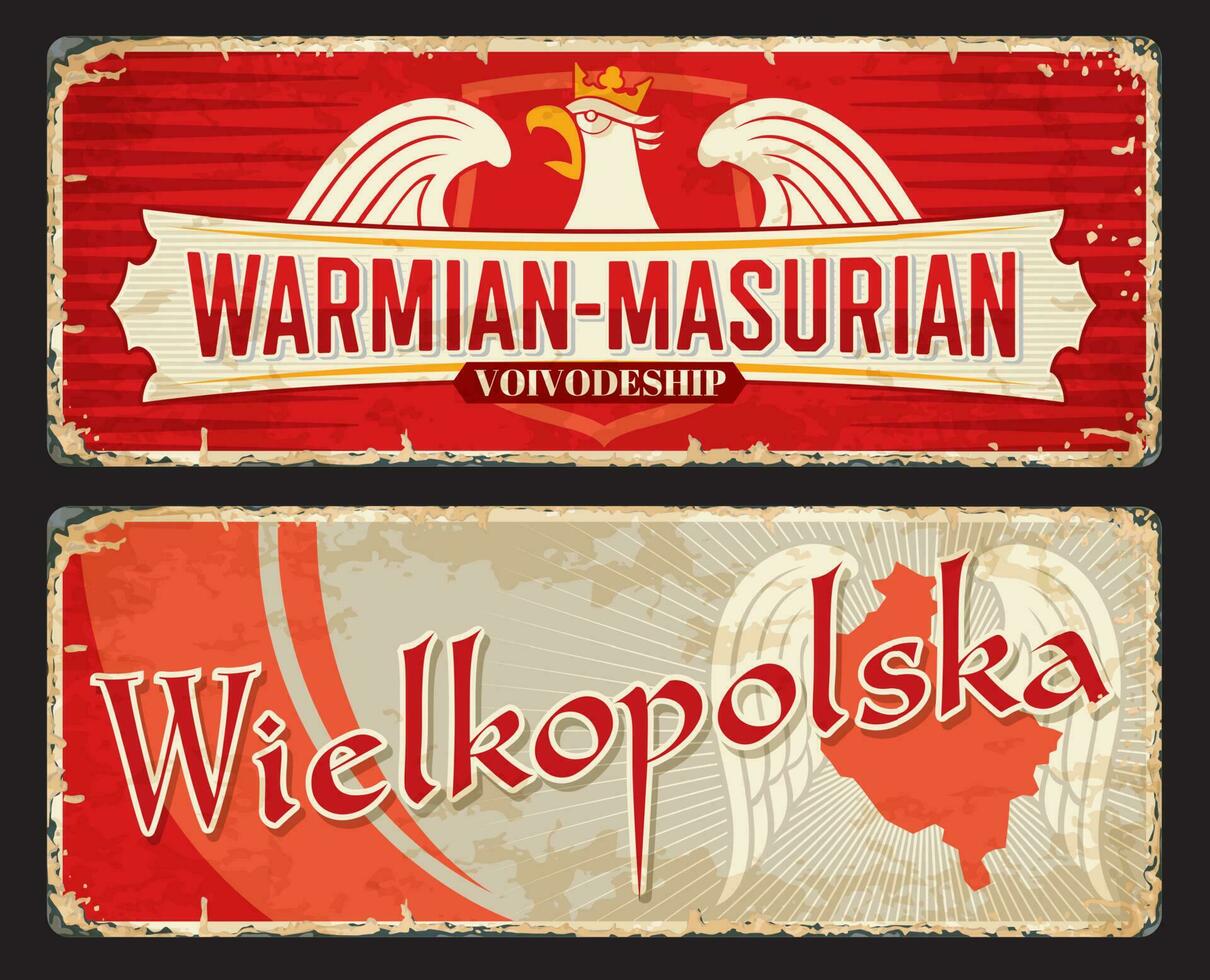 Wielkopolska and Warmian Masurian polish boards vector